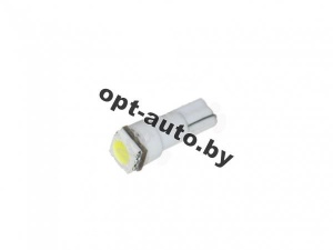 Светодиод №13 б/ц - Т 5 1SMD 5050 белый (12т5б-1смд5050)