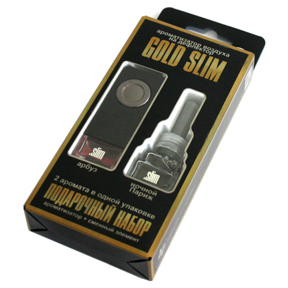 Ароматизатор на дефлектор "GOLD SLIM" Арбуз + Ночной Париж SMGD-58   