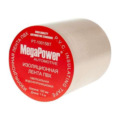Изолента MEGAPOWER 100 мм 1,5 м прозрачная PT-10015BT ПВХ сверхсильная водонепроницаемая