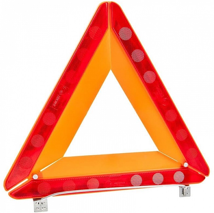 Аварийный знак большой в коробке EZN-01 (треугольник, цинковая опора) СИМ-ПЛАСТ