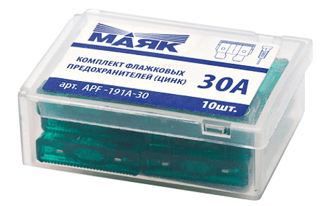Предохранитель МАЯК фл. цинк  30А (10шт., box) (APF-191A-30)