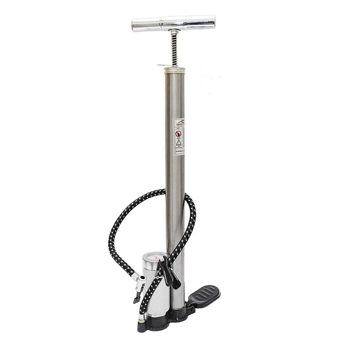 Насос ручной с манометром хромированный (9018н)