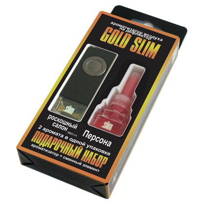 Ароматизатор на дефлектор "GOLD SLIM" Роскошный салон + Персона SMGD-314