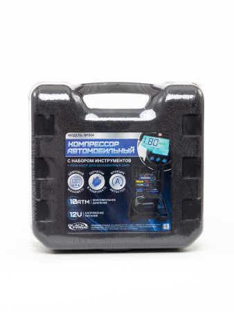 Компрессор Black Prime BP004 в кейсе с инструм. цифр. дисплеем, автостоп, перчатки