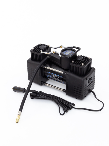 Компрессор 2-ух цилиндр. Black Prime BP001 в кейсе с инструм. цифр. дисплеем, автостоп, перчатки