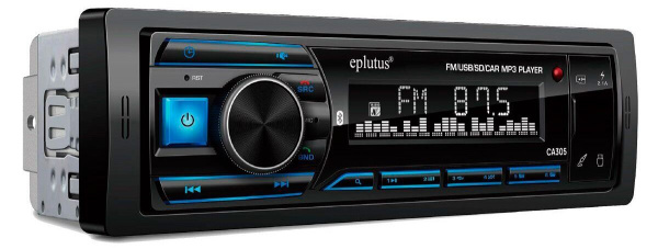 Автомагнитола Eplutus CA305 евро разъём, с теплоотводом, Bluetooth, 12 В, однодиновая, MP3-MP5, AUX