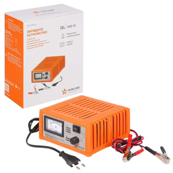 Зарядное устройство AIRLINE 20А импульсное ACH-20A-15 (58637)