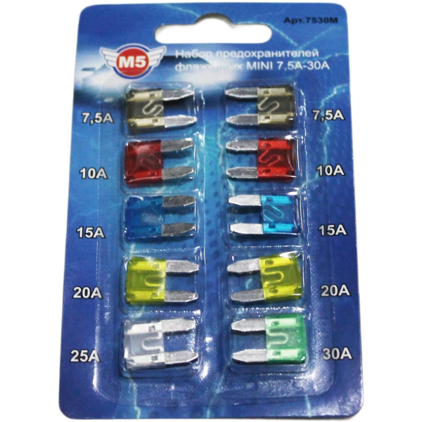 Предохранитель М5 MINI 7,5-30 А (10 шт) (7530м)