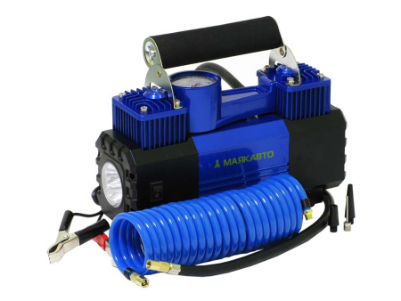 Компрессор 2-ух цилиндр. МАЯКАВТО™ АС 615ма, усиленный, с LED фонарем, в кейсе