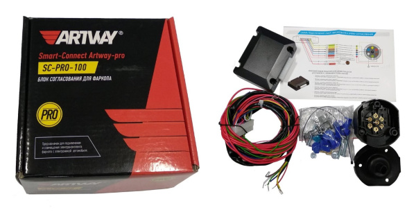 Разъем прицепа+электр. унив. к-т Smart-Connect Artway-pro; 1.9м, 7- контактная обновленная (SC-PRO-100 N)