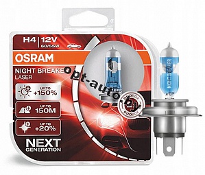  Osram NIGHT BREAKER LASER H4 12V +150% DUOBOX