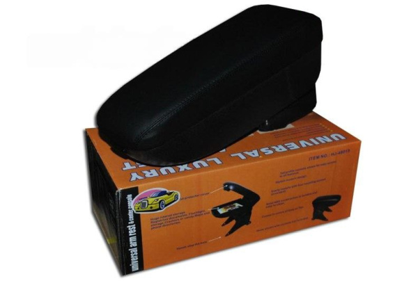 Подлокотник универсальный HJ-48019 BК Слайдер, кожазам черный