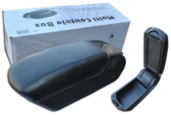 Подлокотник универсальный HJ-48025BK+CA слайдер, карбон+черный (регулировка по высоте и углу наклона, сдвигаемая вперед на 50мм верхняя часть, дополнительный объем для хранения, ширина-12см)